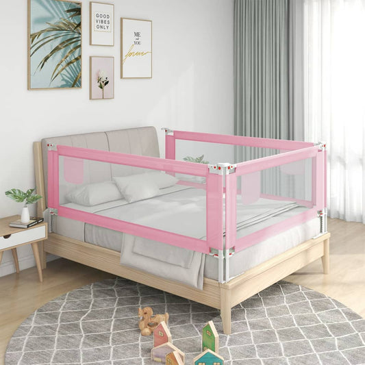 Berkfield Toddler Safety Bed Rail Pink 120x25 cm Fabric