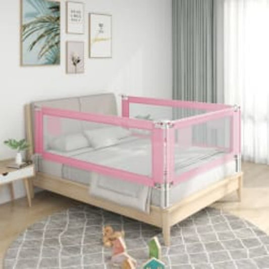 Berkfield Toddler Safety Bed Rail Pink 140x25 cm Fabric