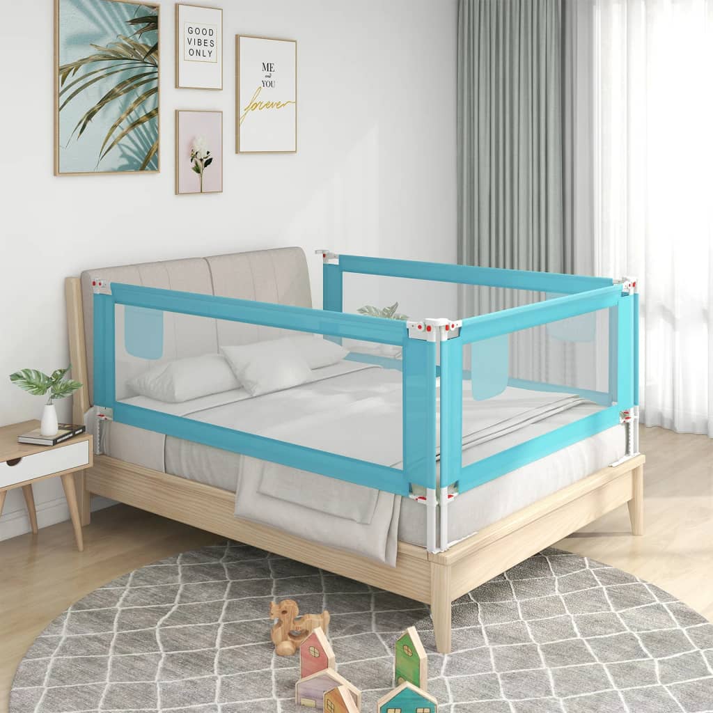 Berkfield Toddler Safety Bed Rail Blue 120x25 cm Fabric