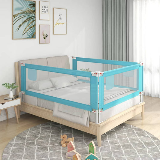 Berkfield Toddler Safety Bed Rail Blue 180x25 cm Fabric