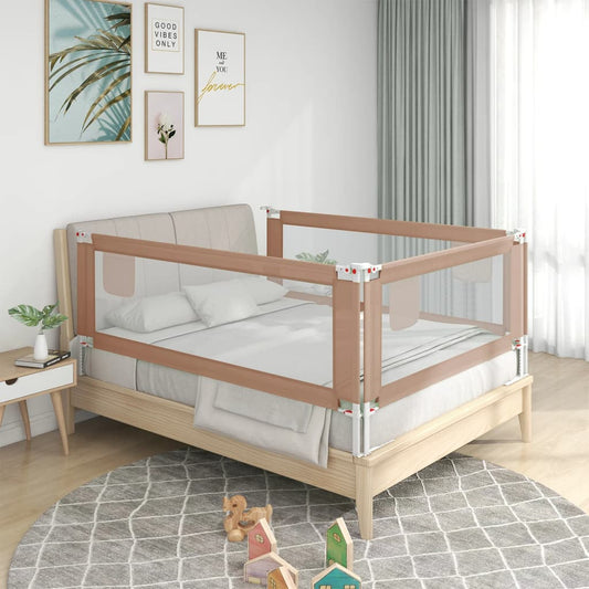 Berkfield Toddler Safety Bed Rail Taupe 120x25 cm Fabric