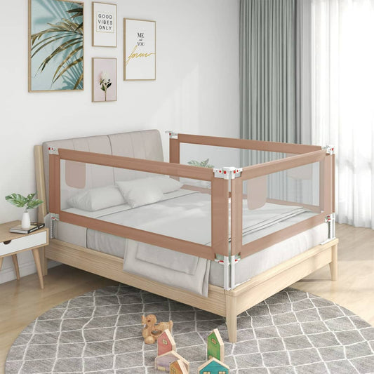 Berkfield Toddler Safety Bed Rail Taupe 150x25 cm Fabric