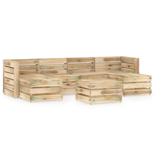 Berkfield 7 Piece Garden Lounge Set Green Impregnated Pinewood