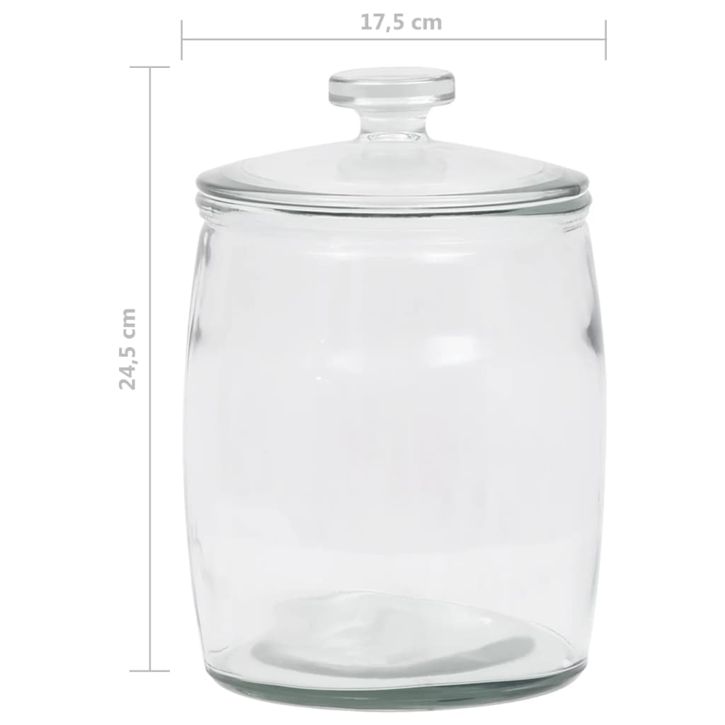 Berkfield Storage Glass Jars with Lid 4 pcs 3850 ml