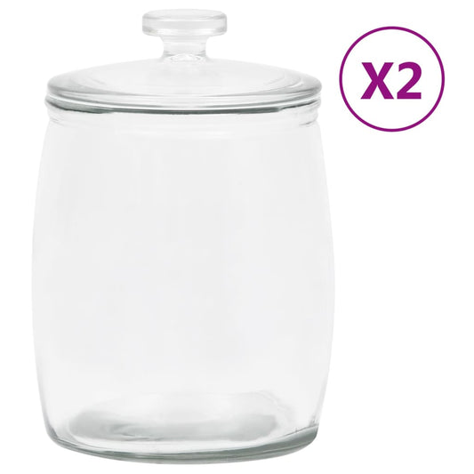 Berkfield Storage Glass Jars with Lid 2 pcs 8000 ml