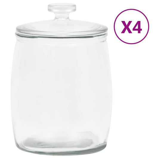 Berkfield Storage Glass Jars with Lid 4 pcs 8000 ml