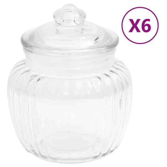 Berkfield Storage Jars 6 pcs 500 ml Glass