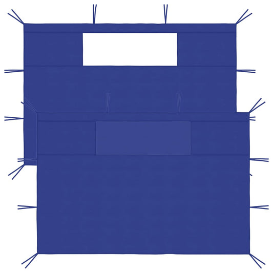 Berkfield Gazebo Sidewalls with Windows 2 pcs Blue