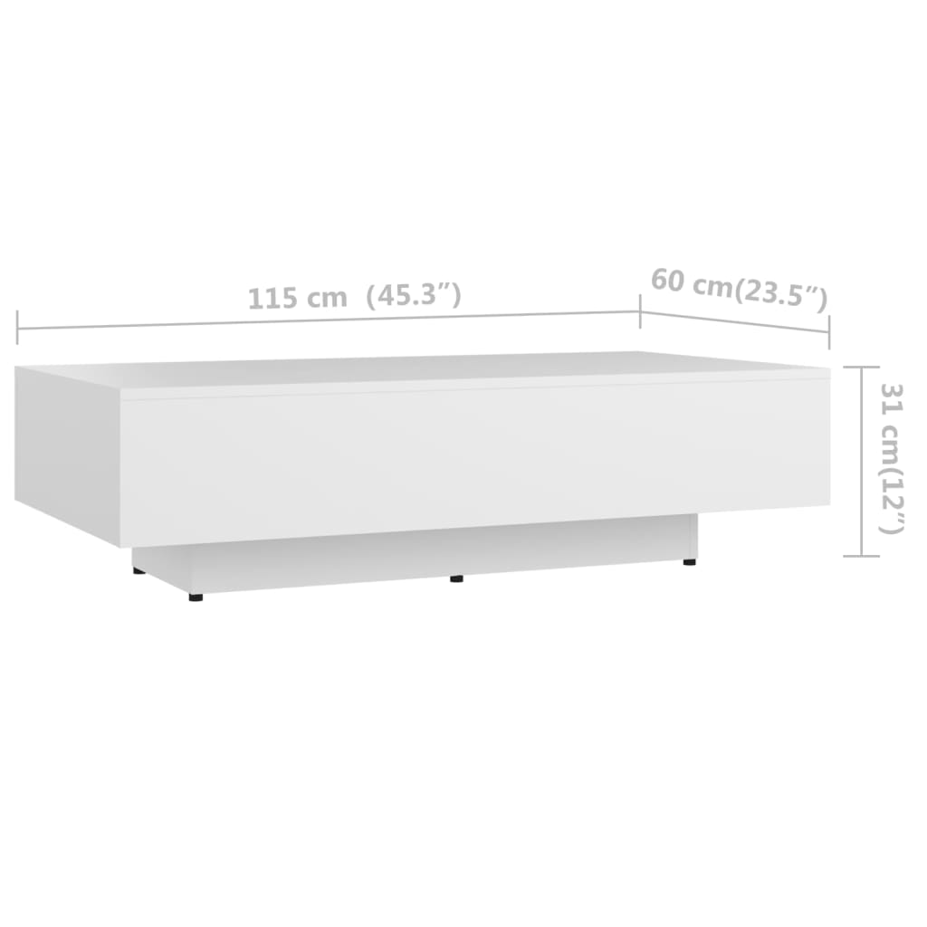 Berkfield Coffee Table White 115x60x31 cm Engineered Wood