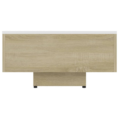 Berkfield Coffee Table White and Sonoma Oak 115x60x31 cm Engineered Wood