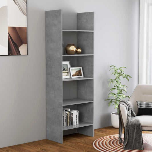 Berkfield Book Cabinet Concrete Grey 60x35x180 cm Engineered Wood