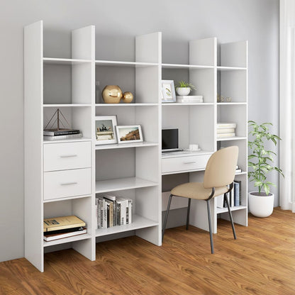 Berkfield Book Cabinet White 60x35x180 cm Engineered Wood