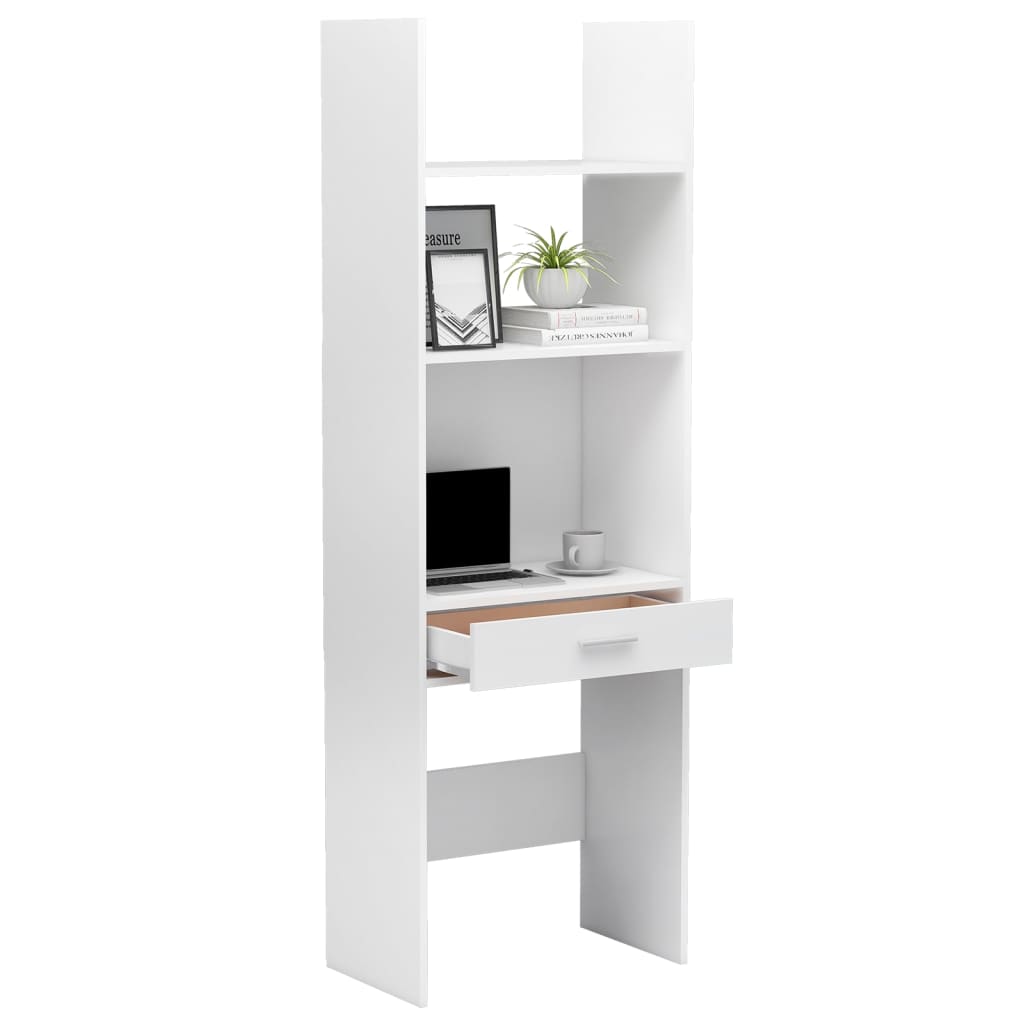 Berkfield Book Cabinet White 60x35x180 cm Engineered Wood