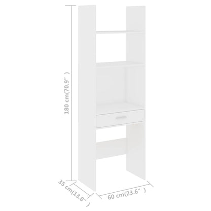 Berkfield Book Cabinet White 60x35x180 cm Engineered Wood