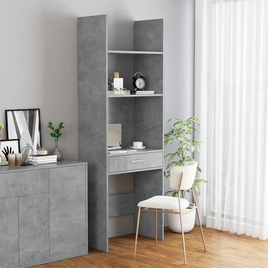 Berkfield Book Cabinet Concrete Grey 60x35x180 cm Engineered Wood