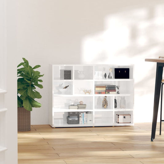 Berkfield Side Cabinet High Gloss White 97x32x72 cm Engineered Wood