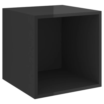 Berkfield Wall Cabinet High Gloss Black 37x37x37 cm Engineered Wood