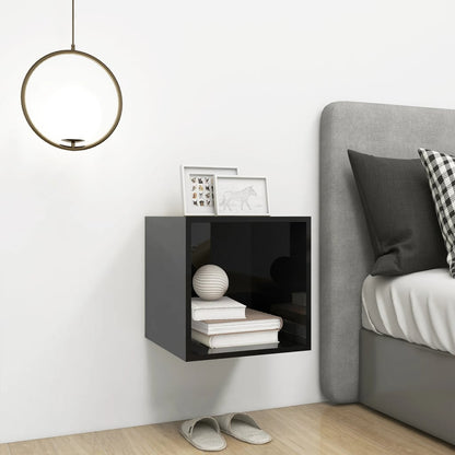 Berkfield Wall Cabinet High Gloss Black 37x37x37 cm Engineered Wood