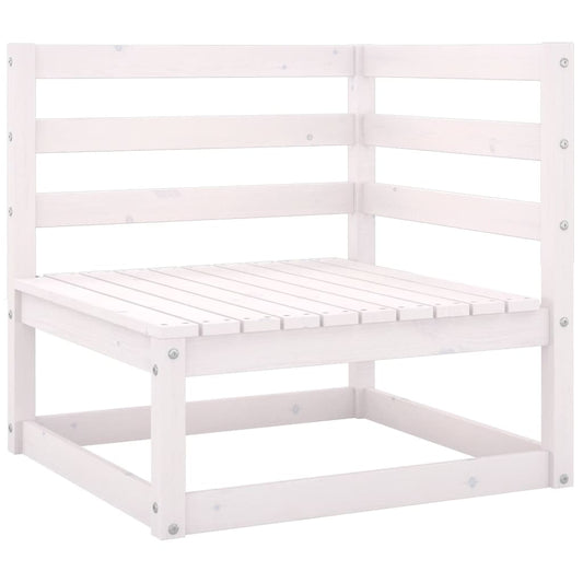 Berkfield Garden Corner Sofa White Solid Wood Pine