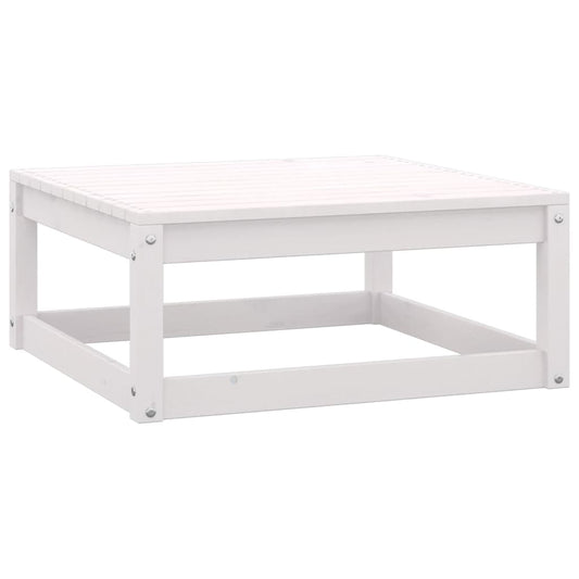 Berkfield Garden Footstool 70x70x30 cm White Solid Wood Pine