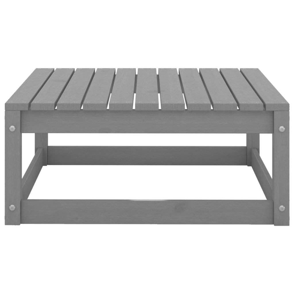 Berkfield Garden Footstool 70x70x30 cm Grey Solid Wood Pine