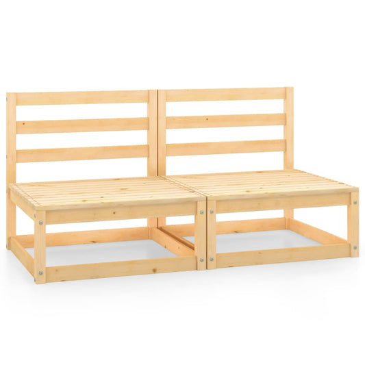 Berkfield Garden Middle Sofas 2 pcs Solid Wood Pine