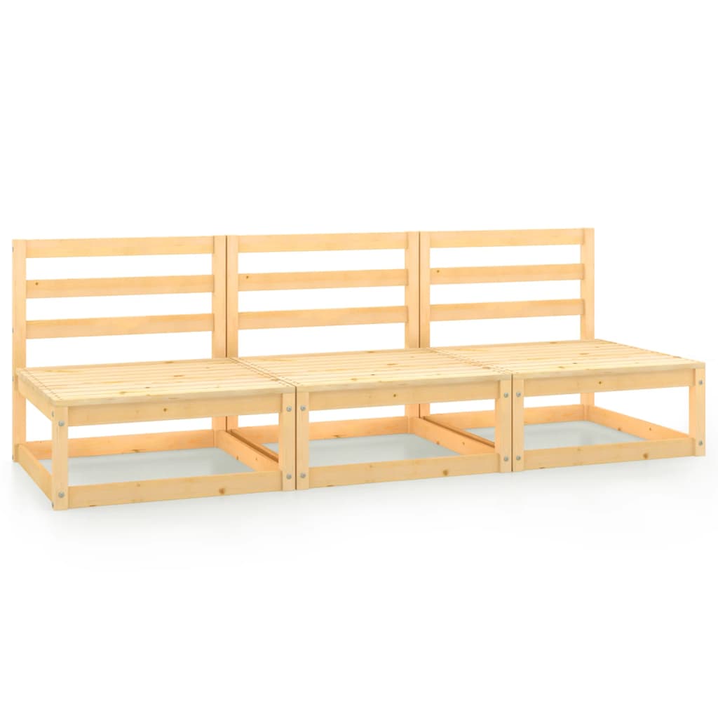 Berkfield Garden Middle Sofas 3 pcs Solid Wood Pine