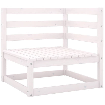 Berkfield 2 Piece Garden Lounge Set White Solid Pinewood