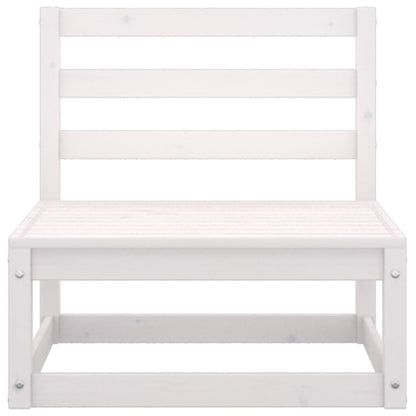Berkfield 2 Piece Garden Lounge Set White Solid Pinewood