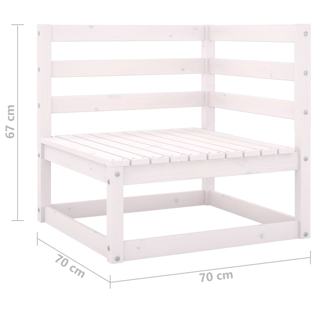 Berkfield 2 Piece Garden Lounge Set White Solid Pinewood