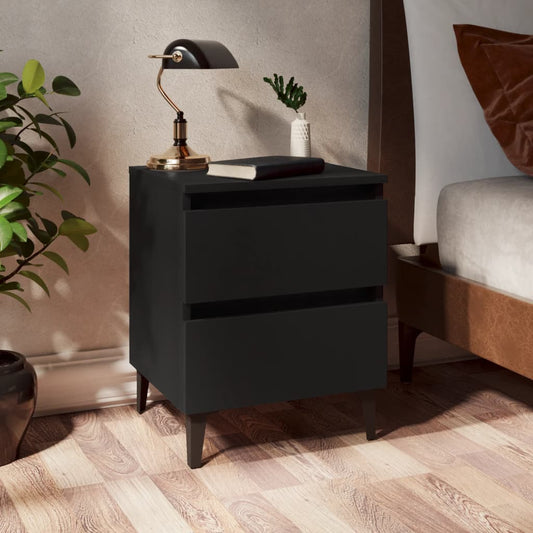 Berkfield Bed Cabinets 2 pcs Black 40x35x50 cm Engineered Wood