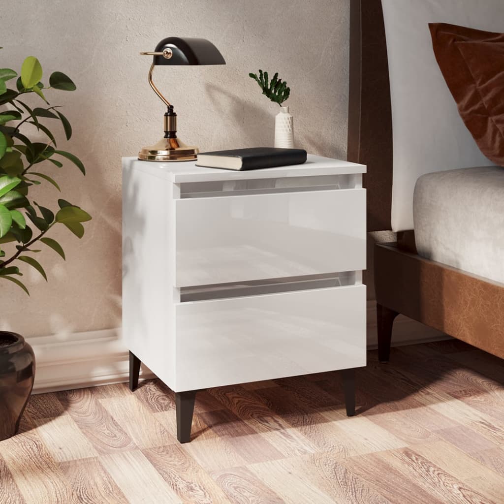 Berkfield Bed Cabinet  High Gloss White 40x35x50 cm Engineered Wood