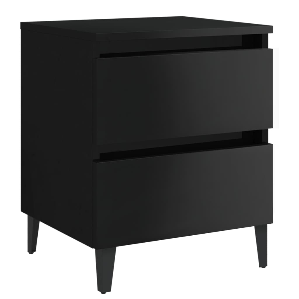 Berkfield Bed Cabinets 2 pcs High Gloss Black 40x35x50 cm Engineered Wood