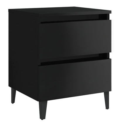 Berkfield Bed Cabinets 2 pcs High Gloss Black 40x35x50 cm Engineered Wood