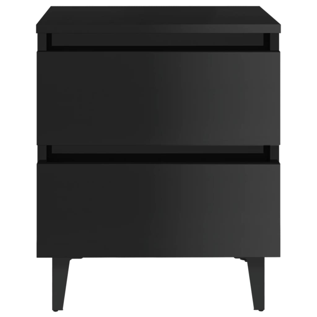 Berkfield Bed Cabinets 2 pcs High Gloss Black 40x35x50 cm Engineered Wood