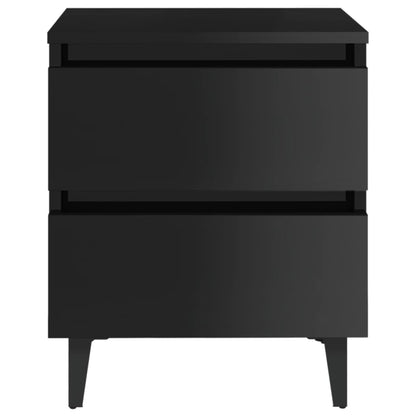 Berkfield Bed Cabinets 2 pcs High Gloss Black 40x35x50 cm Engineered Wood