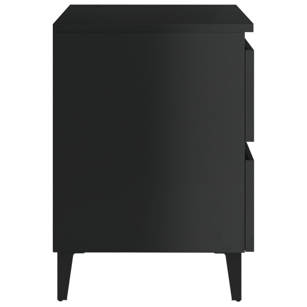 Berkfield Bed Cabinets 2 pcs High Gloss Black 40x35x50 cm Engineered Wood