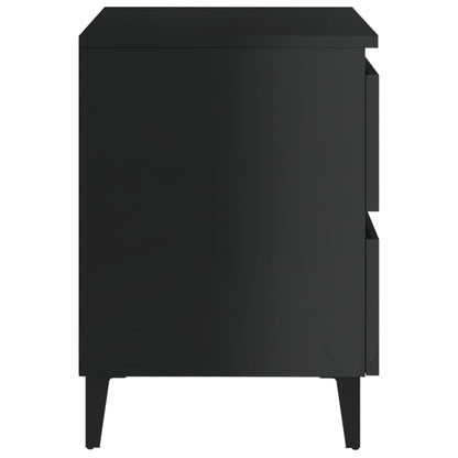 Berkfield Bed Cabinets 2 pcs High Gloss Black 40x35x50 cm Engineered Wood