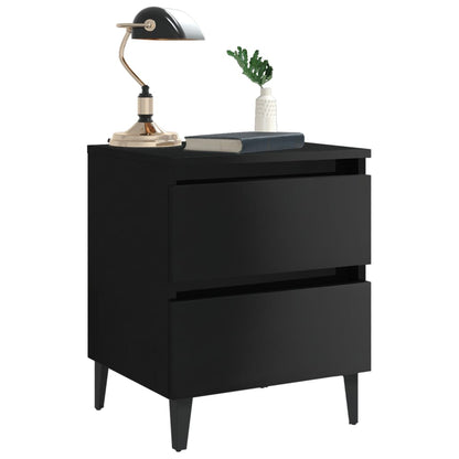 Berkfield Bed Cabinets 2 pcs High Gloss Black 40x35x50 cm Engineered Wood