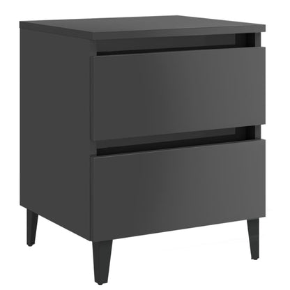Berkfield Bed Cabinets 2 pcs High Gloss Grey 40x35x50 cm Engineered Wood