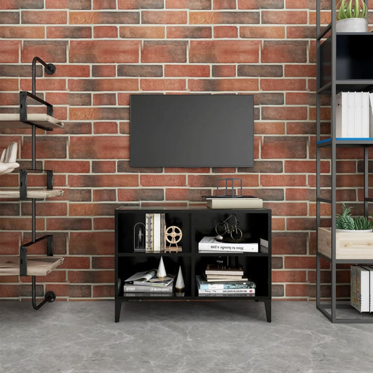 Berkfield TV Cabinet with Metal Legs Black 69.5x30x50 cm