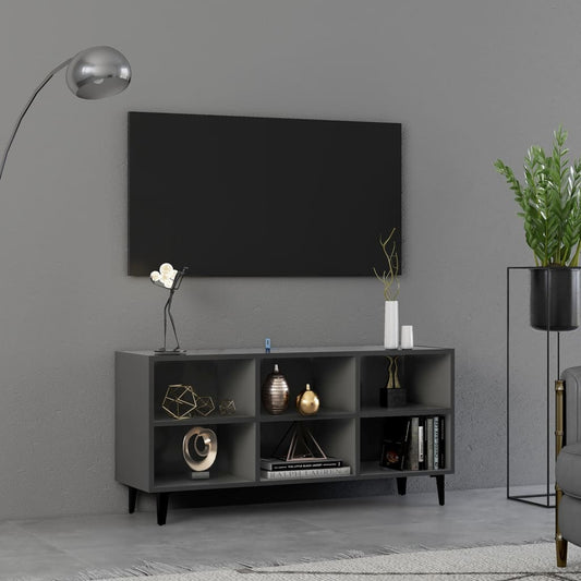 Berkfield TV Cabinet with Metal Legs Grey 103.5x30x50 cm