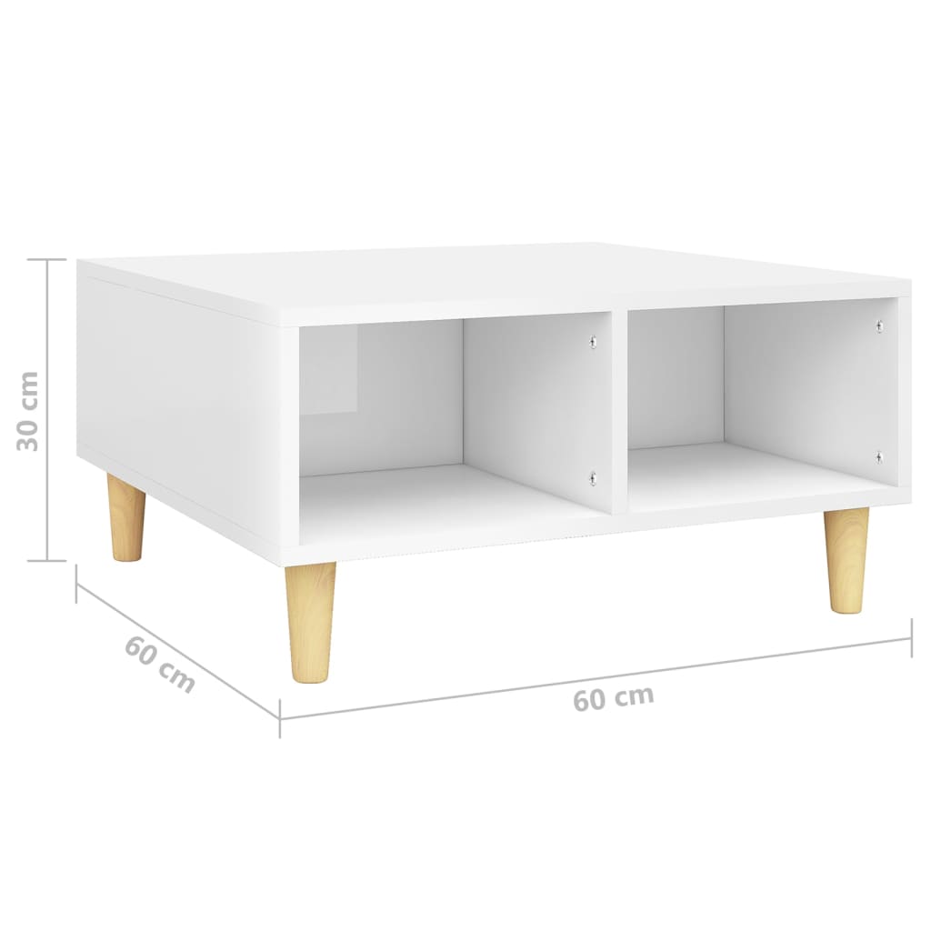 Berkfield Coffee Table High Gloss White 60x60x30 cm Engineered Wood