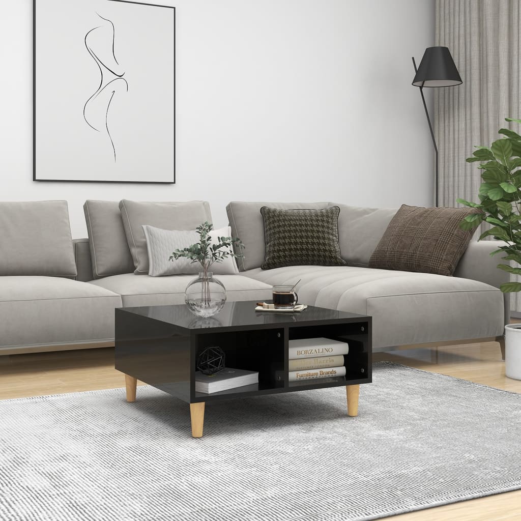 Berkfield Coffee Table High Gloss Black 60x60x30 cm Engineered Wood