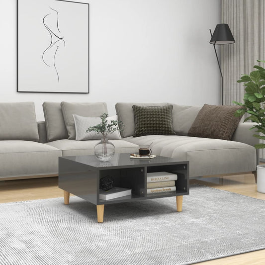 Berkfield Coffee Table High Gloss Grey 60x60x30 cm Engineered Wood