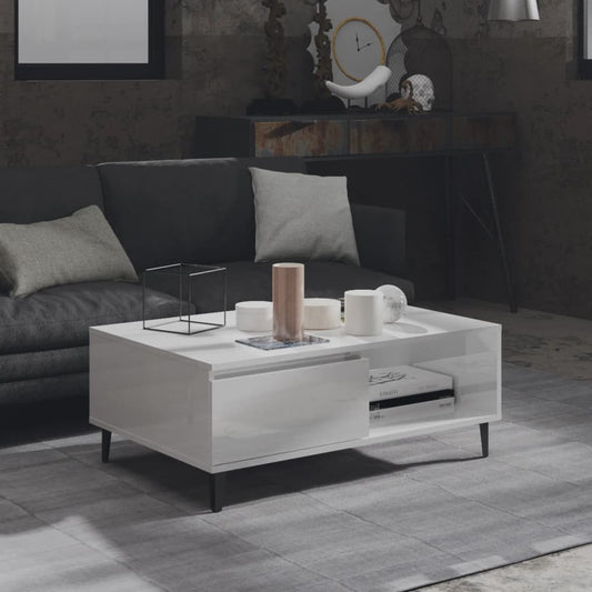 Berkfield Coffee Table High Gloss White 90x60x35 cm Engineered Wood