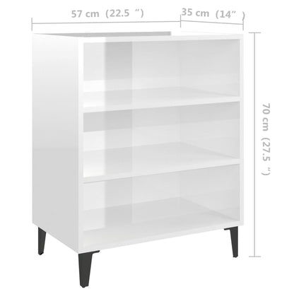 Berkfield Sideboard High Gloss White 57x35x70 cm Engineered Wood