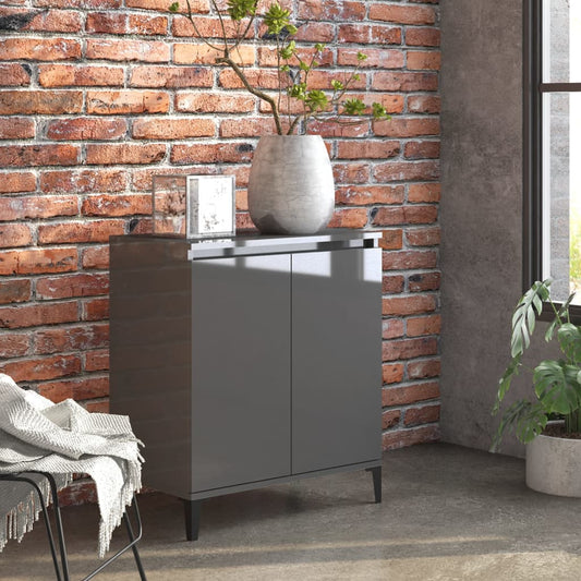 Berkfield Sideboard High Gloss Grey 60x35x70 cm Engineered Wood
