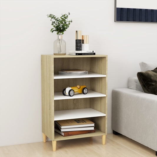 Berkfield Sideboard White and Sonoma Oak 57x35x90 cm Engineered Wood