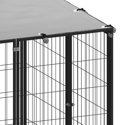 Berkfield Dog Kennel Black 110x110x110 cm Steel